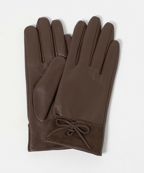 BEAUTY&YOUTH UNITED ARROWS / ビューティー&ユース ユナイテッドアローズ 手袋 | レザー×スエード コンビ リボン グローブ | 詳細14