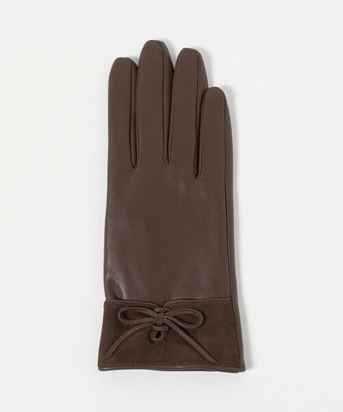 BEAUTY&YOUTH UNITED ARROWS / ビューティー&ユース ユナイテッドアローズ 手袋 | レザー×スエード コンビ リボン グローブ | 詳細15