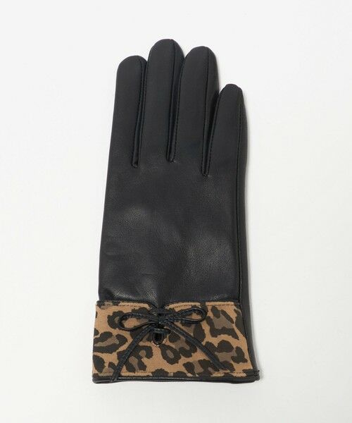 BEAUTY&YOUTH UNITED ARROWS / ビューティー&ユース ユナイテッドアローズ 手袋 | レザー×レオパードスエード コンビ リボン グローブ | 詳細2