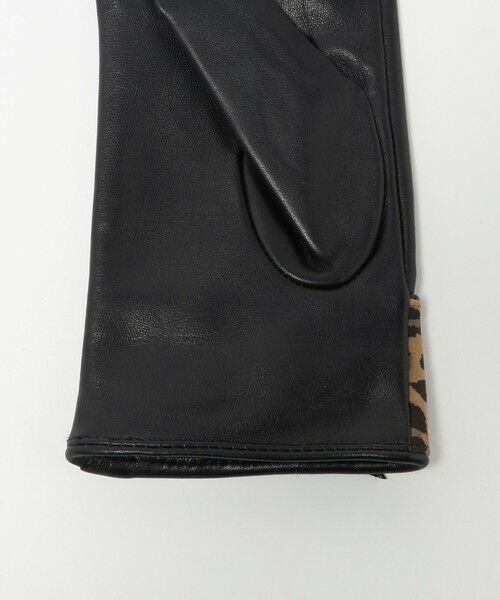 BEAUTY&YOUTH UNITED ARROWS / ビューティー&ユース ユナイテッドアローズ 手袋 | レザー×レオパードスエード コンビ リボン グローブ | 詳細5