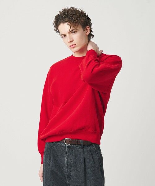 BEAUTY&YOUTH UNITED ARROWS / ビューティー&ユース ユナイテッドアローズ スウェット | ピーチスキン ダメージ クルーネック スウェット(RED)
