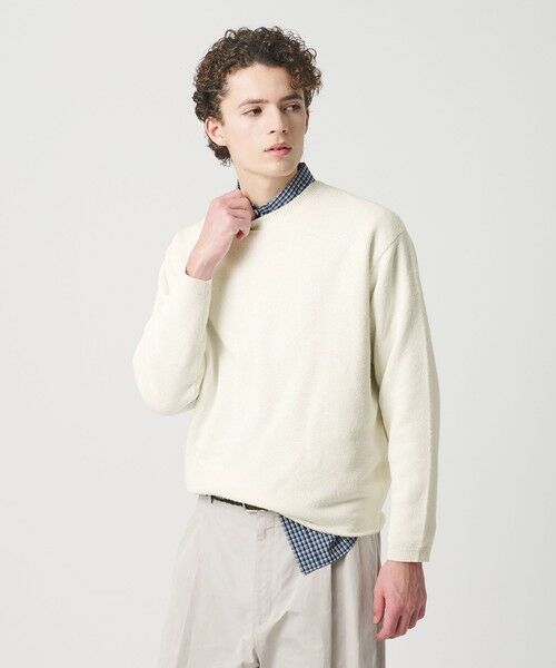 BEAUTY&YOUTH UNITED ARROWS / ビューティー&ユース ユナイテッドアローズ ニット・セーター | WJQ カットオフ クルーネック ニット ウォッシャブル（WHITE）