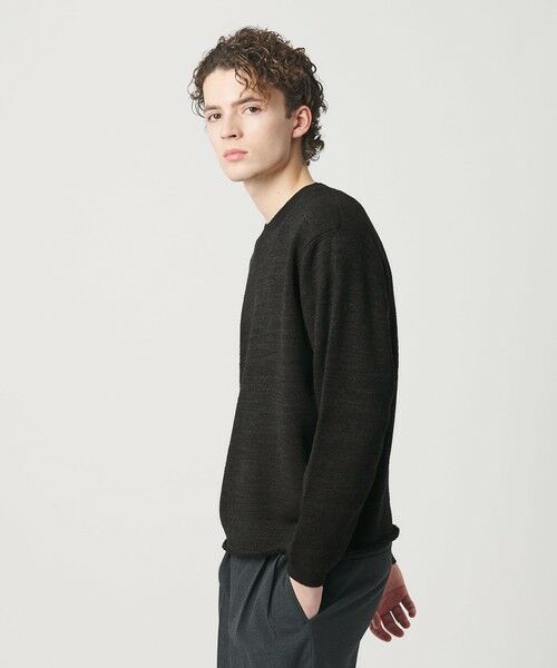 BEAUTY&YOUTH UNITED ARROWS / ビューティー&ユース ユナイテッドアローズ ニット・セーター | WJQ カットオフ クルーネック ニット ウォッシャブル（BLACK）