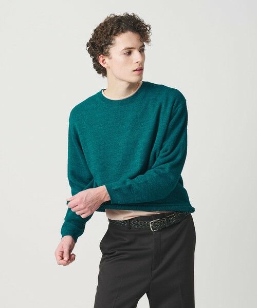 BEAUTY&YOUTH UNITED ARROWS / ビューティー&ユース ユナイテッドアローズ ニット・セーター | WJQ カットオフ クルーネック ニット ウォッシャブル（TURQUOISE）