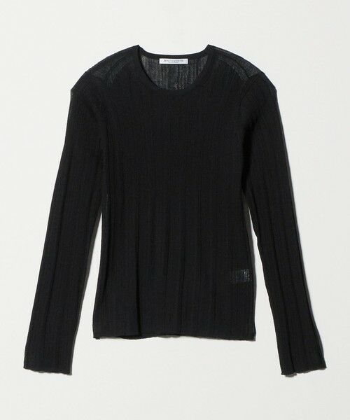 BEAUTY&YOUTH UNITED ARROWS / ビューティー&ユース ユナイテッドアローズ ニット・セーター | ランダムリブ ニットプルオーバー ウォッシャブル（BLACK）