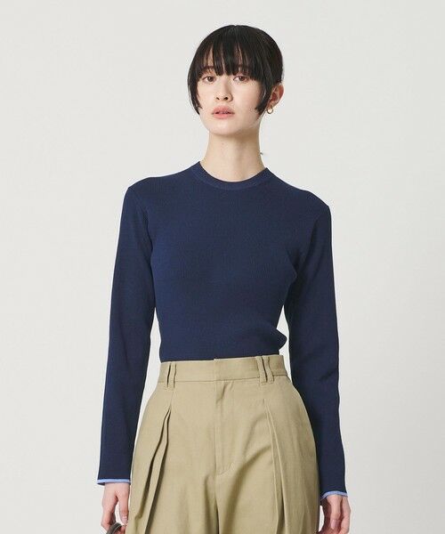 BEAUTY&YOUTH UNITED ARROWS / ビューティー&ユース ユナイテッドアローズ ニット・セーター | コットンブレンド リブライン ニットプルオーバー ウォッシャブル | 詳細18