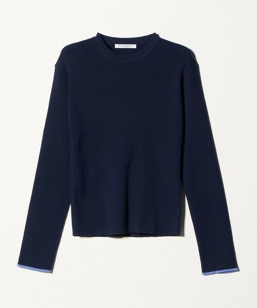 BEAUTY&YOUTH UNITED ARROWS / ビューティー&ユース ユナイテッドアローズ ニット・セーター | コットンブレンド リブライン ニットプルオーバー ウォッシャブル（NAVY）