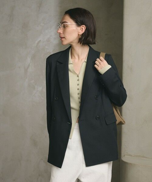 BEAUTY&YOUTH UNITED ARROWS / ビューティー&ユース ユナイテッドアローズ テーラードジャケット | リネンライク ダブルジャケット | 詳細24