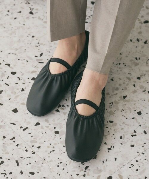 BEAUTY&YOUTH UNITED ARROWS / ビューティー&ユース ユナイテッドアローズ フラットシューズ | ギャザー バレエシューズ（BLACK）
