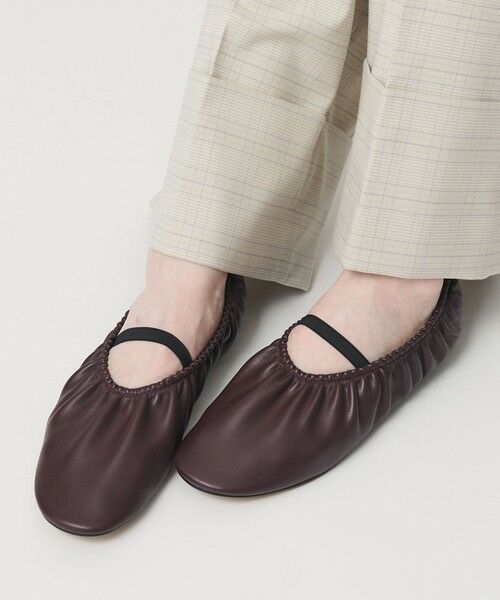 BEAUTY&YOUTH UNITED ARROWS / ビューティー&ユース ユナイテッドアローズ フラットシューズ | ギャザー バレエシューズ（WINE）