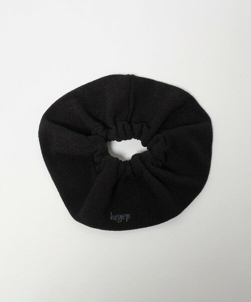 BEAUTY&YOUTH UNITED ARROWS / ビューティー&ユース ユナイテッドアローズ ヘアゴム・シュシュ | ＜heyep＞ニット ロゴ シュシュ（BLACK）