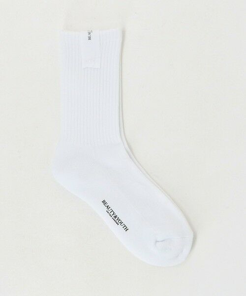 BEAUTY&YOUTH UNITED ARROWS / ビューティー&ユース ユナイテッドアローズ ソックス | ペール リブソックス（WHITE）
