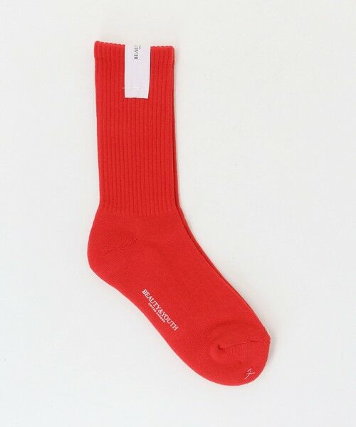 BEAUTY&YOUTH UNITED ARROWS / ビューティー&ユース ユナイテッドアローズ ソックス | パイル リブソックス（RED）