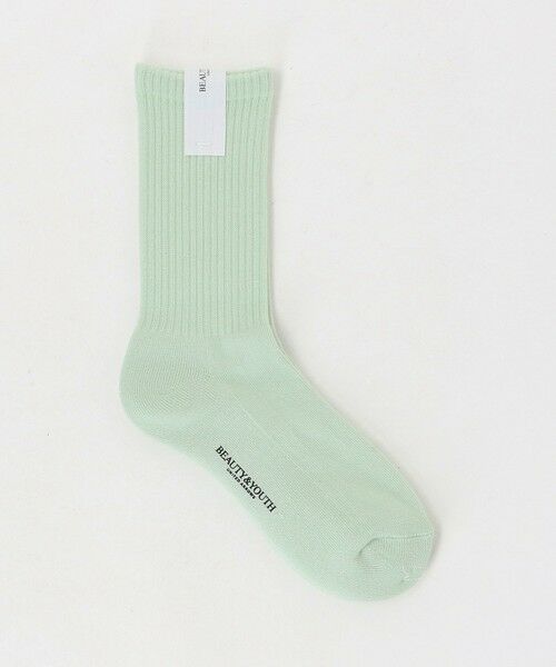 BEAUTY&YOUTH UNITED ARROWS / ビューティー&ユース ユナイテッドアローズ ソックス | ペール リブソックス（LIME）
