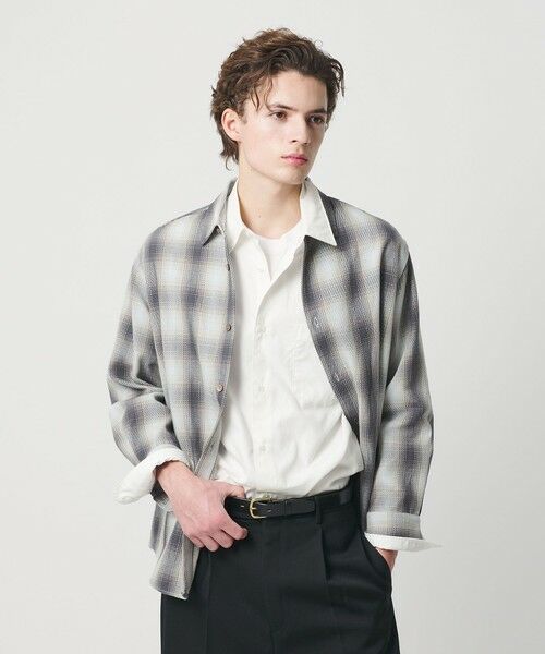 BEAUTY&YOUTH UNITED ARROWS / ビューティー&ユース ユナイテッドアローズ シャツ・ブラウス | ドライ ネル オンブレ レギュラーカラー シャツ GRANDE型 | 詳細1