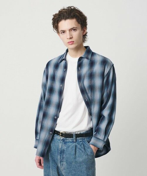 BEAUTY&YOUTH UNITED ARROWS / ビューティー&ユース ユナイテッドアローズ シャツ・ブラウス | ドライ ネル オンブレ レギュラーカラー シャツ GRANDE型 | 詳細12