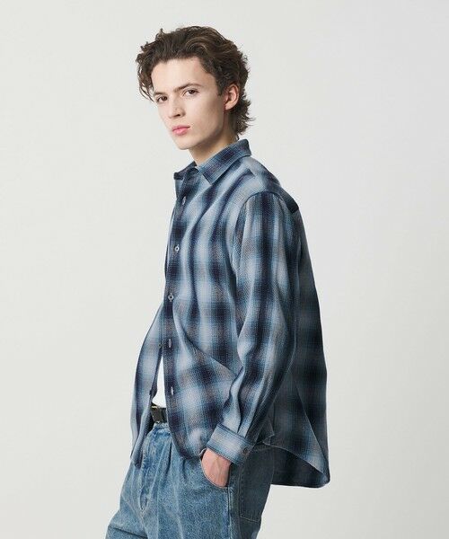 BEAUTY&YOUTH UNITED ARROWS / ビューティー&ユース ユナイテッドアローズ シャツ・ブラウス | ドライ ネル オンブレ レギュラーカラー シャツ GRANDE型 | 詳細14