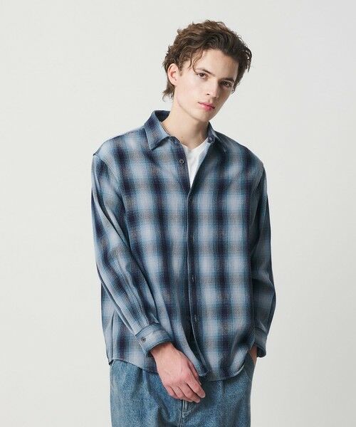 BEAUTY&YOUTH UNITED ARROWS / ビューティー&ユース ユナイテッドアローズ シャツ・ブラウス | ドライ ネル オンブレ レギュラーカラー シャツ GRANDE型 | 詳細15