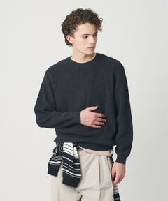 BEAUTY&YOUTH UNITED ARROWS / ビューティー&ユース ユナイテッドアローズ ニット・セーター | ブークレ ミックス 12ゲージ アゼ クルーネック ニット ウォッシャブル