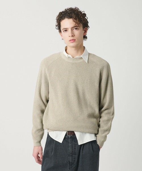 BEAUTY&YOUTH UNITED ARROWS / ビューティー&ユース ユナイテッドアローズ ニット・セーター | ブークレ ミックス 12ゲージ アゼ クルーネック ニット ウォッシャブル | 詳細1