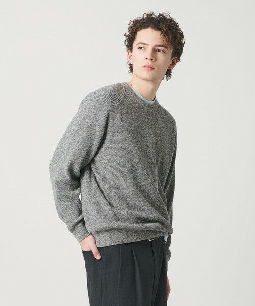 BEAUTY&YOUTH UNITED ARROWS / ビューティー&ユース ユナイテッドアローズ ニット・セーター | ブークレ ミックス 12ゲージ アゼ クルーネック ニット ウォッシャブル | 詳細12