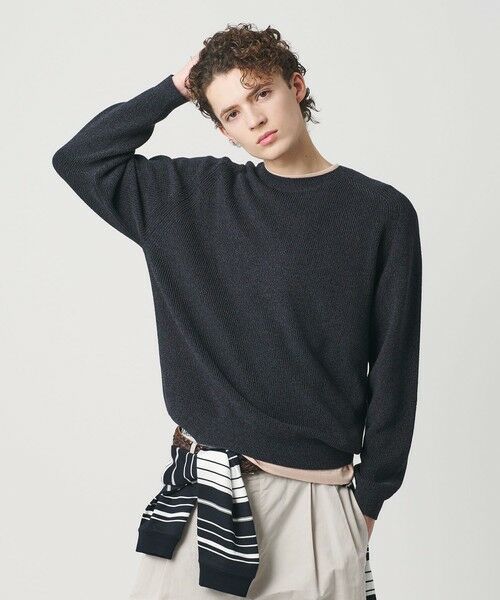 BEAUTY&YOUTH UNITED ARROWS / ビューティー&ユース ユナイテッドアローズ ニット・セーター | ブークレ ミックス 12ゲージ アゼ クルーネック ニット ウォッシャブル | 詳細19