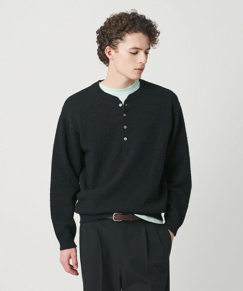 BEAUTY&YOUTH UNITED ARROWS / ビューティー&ユース ユナイテッドアローズ ニット・セーター | リラックス 4ボタン ヘンリーネック ニット | 詳細1