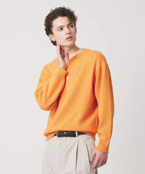 BEAUTY&YOUTH UNITED ARROWS / ビューティー&ユース ユナイテッドアローズ ニット・セーター | リラックス 4ボタン ヘンリーネック ニット（ORANGE）