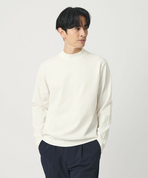 BEAUTY&YOUTH UNITED ARROWS / ビューティー&ユース ユナイテッドアローズ ニット・セーター | デオドラント ジャケット ネック ロングスリーブ ニット 抗菌防臭 ウォッシャブル（WHITE）