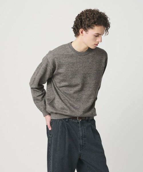 BEAUTY&YOUTH UNITED ARROWS / ビューティー&ユース ユナイテッドアローズ ニット・セーター | ハイブリッド リネン クルーネック ニット（MD.GRAY）