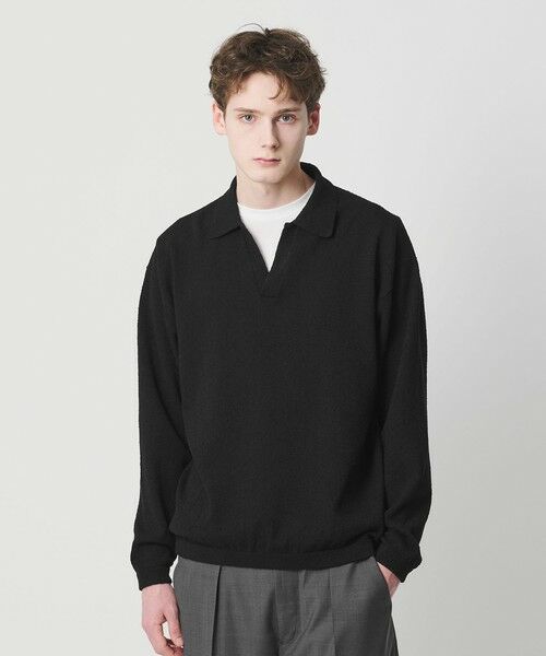 BEAUTY&YOUTH UNITED ARROWS / ビューティー&ユース ユナイテッドアローズ ニット・セーター | クリンプ コットン ポロ スキッパー ニット | 詳細1