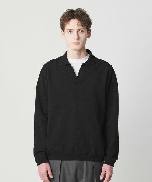BEAUTY&YOUTH UNITED ARROWS / ビューティー&ユース ユナイテッドアローズ ニット・セーター | クリンプ コットン ポロ スキッパー ニット | 詳細3