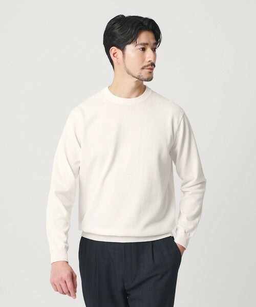 BEAUTY&YOUTH UNITED ARROWS / ビューティー&ユース ユナイテッドアローズ ニット・セーター | 【WEB限定 WARDROBE SMART】KOUKIN ハイゲージ ニット クルーネック【抗菌・防臭】（WHITE）