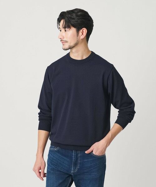 BEAUTY&YOUTH UNITED ARROWS / ビューティー&ユース ユナイテッドアローズ ニット・セーター | 【WEB限定 WARDROBE SMART】KOUKIN ハイゲージ ニット クルーネック【抗菌・防臭】（NAVY）