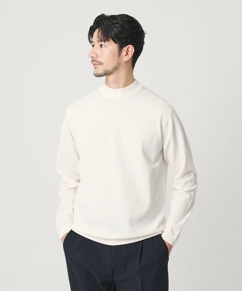 BEAUTY&YOUTH UNITED ARROWS / ビューティー&ユース ユナイテッドアローズ ニット・セーター | 【WEB限定 WARDROBE SMART】KOUKIN ハイゲージ ニット モックネック【抗菌・防臭】（WHITE）