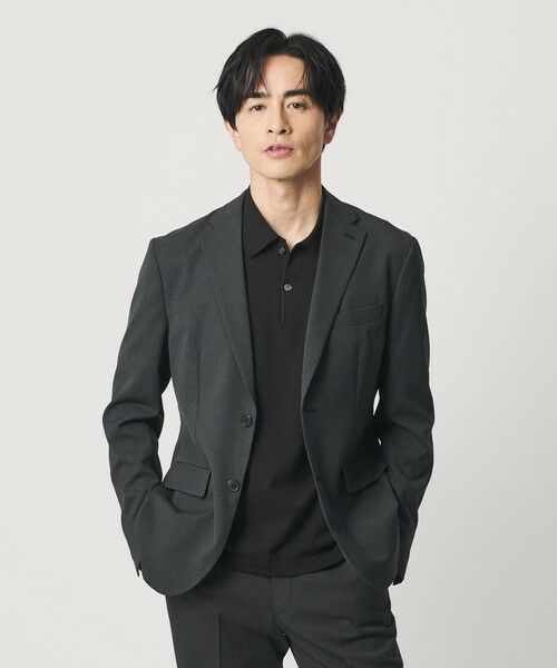 BEAUTY&YOUTH UNITED ARROWS / ビューティー&ユース ユナイテッドアローズ テーラードジャケット | ピンヘッド ポリエステル 2B ジャケット セットアップ対応可能（DK.GRAY）