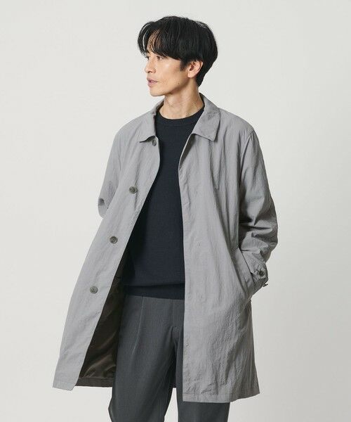 BEAUTY&YOUTH UNITED ARROWS / ビューティー&ユース ユナイテッドアローズ ステンカラーコート | PERTEX ナイロン バルマカン コート 撥水(LT.GRAY)