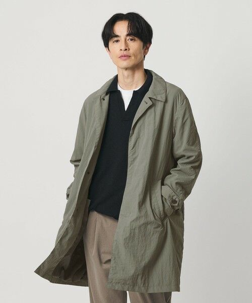 BEAUTY&YOUTH UNITED ARROWS / ビューティー&ユース ユナイテッドアローズ ステンカラーコート | PERTEX ナイロン バルマカン コート 撥水(OLIVE)
