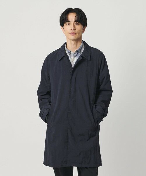 BEAUTY&YOUTH UNITED ARROWS / ビューティー&ユース ユナイテッドアローズ ステンカラーコート | PERTEX ナイロン バルマカン コート 撥水(NAVY)