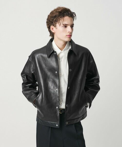 BEAUTY&YOUTH UNITED ARROWS / ビューティー&ユース ユナイテッドアローズ レザーブルゾン・ジャケット | セミベジタブル レザー トラッカー ジャケット | 詳細3