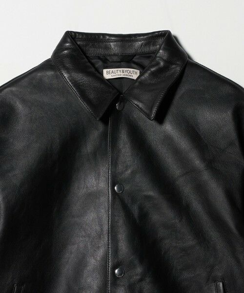 BEAUTY&YOUTH UNITED ARROWS / ビューティー&ユース ユナイテッドアローズ レザーブルゾン・ジャケット | セミベジタブル レザー トラッカー ジャケット | 詳細9