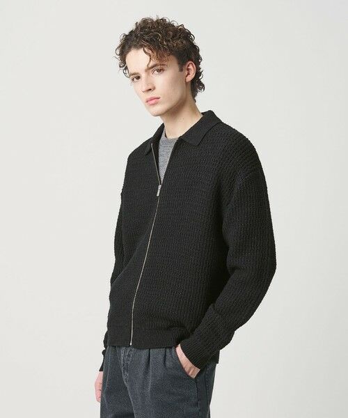 BEAUTY&YOUTH UNITED ARROWS / ビューティー&ユース ユナイテッドアローズ カーディガン・ボレロ | ブークレ レース ジップ ポロジャケット ウォッシャブル | 詳細3