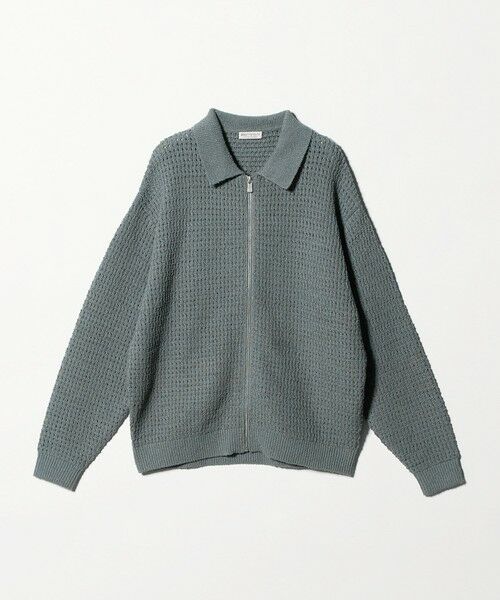 BEAUTY&YOUTH UNITED ARROWS / ビューティー&ユース ユナイテッドアローズ カーディガン・ボレロ | ブークレ レース ジップ ポロジャケット ウォッシャブル（OLIVE）