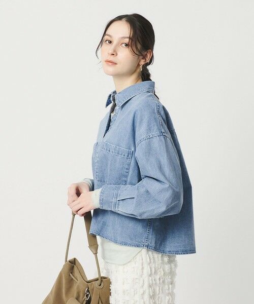 BEAUTY&YOUTH UNITED ARROWS / ビューティー&ユース ユナイテッドアローズ シャツ・ブラウス | 【WEB限定】ショート デニムシャツ（LT.BLUE）