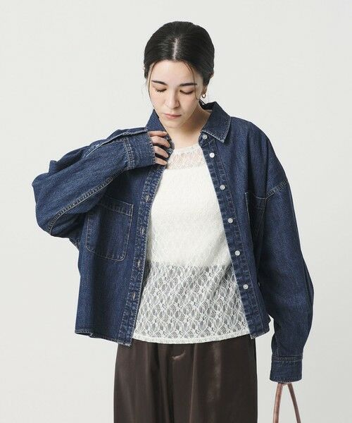 BEAUTY&YOUTH UNITED ARROWS / ビューティー&ユース ユナイテッドアローズ シャツ・ブラウス | 【WEB限定】ショート デニムシャツ（NAVY）