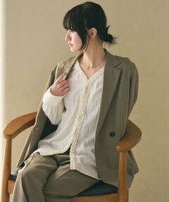 BEAUTY&YOUTH UNITED ARROWS / ビューティー&ユース ユナイテッドアローズ シャツ・ブラウス | 【WEB限定 Wardrobe DAILY MINIMAL】ラッフル Vネックブラウス ウォッシャブル