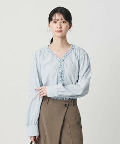 BEAUTY&YOUTH UNITED ARROWS / ビューティー&ユース ユナイテッドアローズ シャツ・ブラウス | 【WEB限定 Wardrobe DAILY MINIMAL】ラッフル Vネックブラウス ウォッシャブル