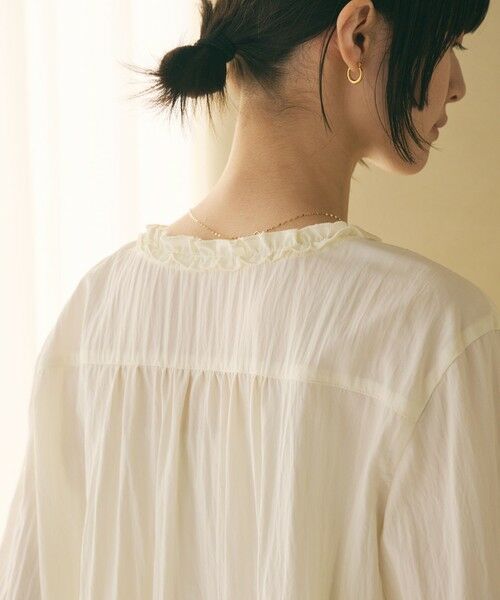 BEAUTY&YOUTH UNITED ARROWS / ビューティー&ユース ユナイテッドアローズ シャツ・ブラウス | 【WEB限定 Wardrobe DAILY MINIMAL】ラッフル Vネックブラウス ウォッシャブル | 詳細4