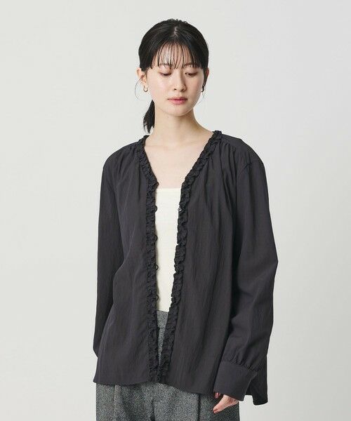 BEAUTY&YOUTH UNITED ARROWS / ビューティー&ユース ユナイテッドアローズ シャツ・ブラウス | 【WEB限定 Wardrobe DAILY MINIMAL】ラッフル Vネックブラウス ウォッシャブル | 詳細10