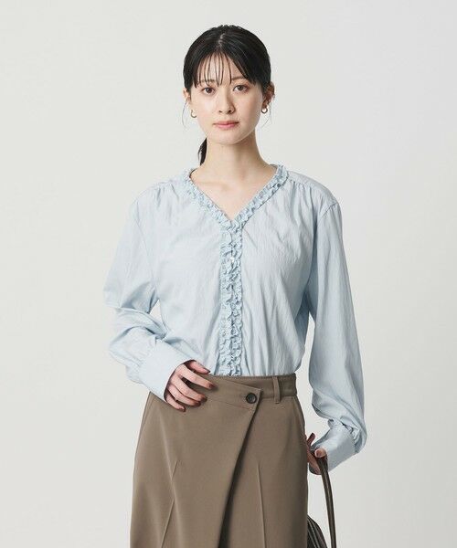BEAUTY&YOUTH UNITED ARROWS / ビューティー&ユース ユナイテッドアローズ シャツ・ブラウス | 【WEB限定 Wardrobe DAILY MINIMAL】ラッフル Vネックブラウス ウォッシャブル | 詳細14